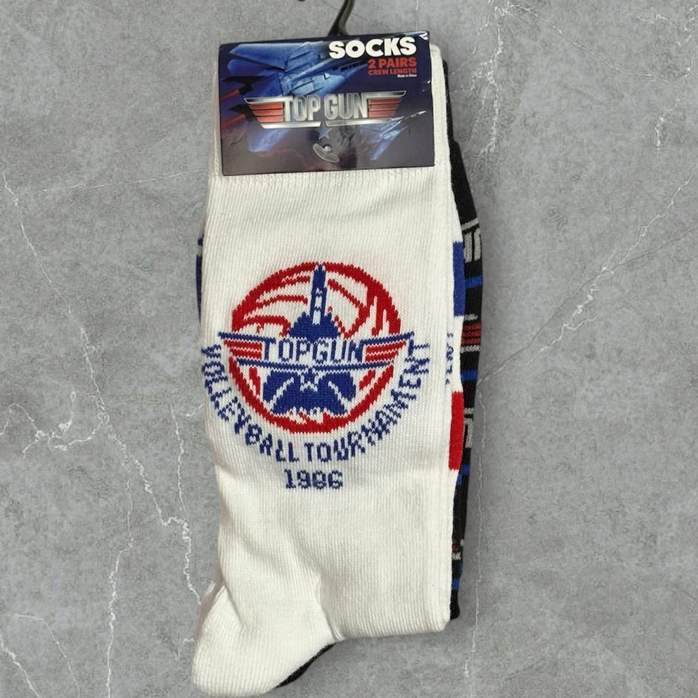 Top Gun Movie 2 Pairs of Crew Socks - Men’s Sz 8-12, Women’s Sz 9-13
